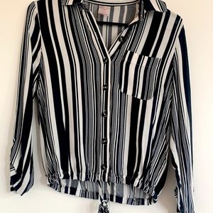 Blue & White Striped Blouse